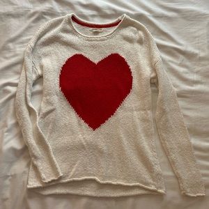 red heart white sweater